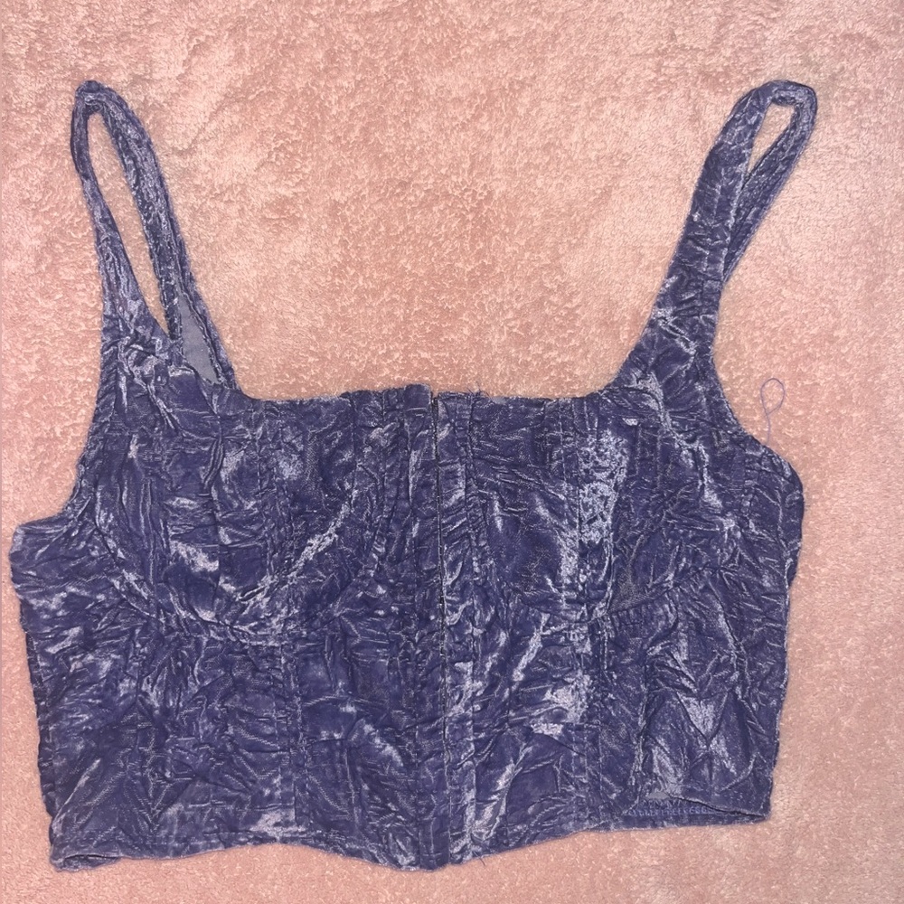 Forever 21 Velvet Bustier Crop Top